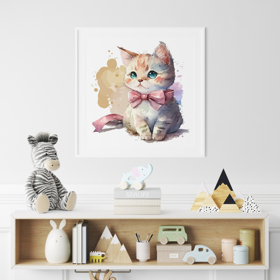 Póster para niños - Infantil - Gato colorido