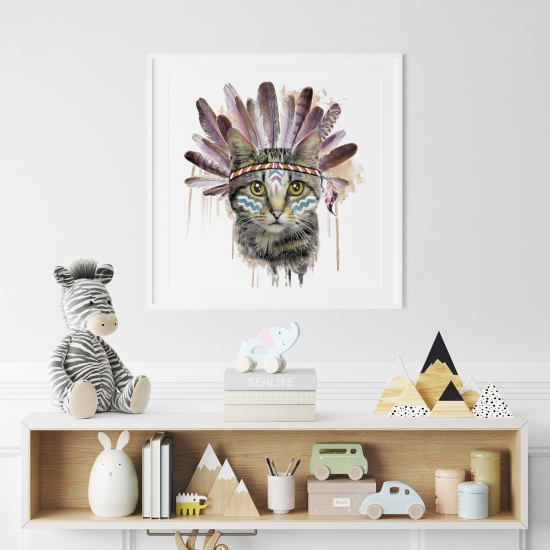 Póster para niños - Infantil - Gato Indio