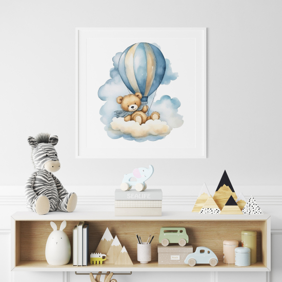 Póster para niños - Infantil - Globo aerostático Osito