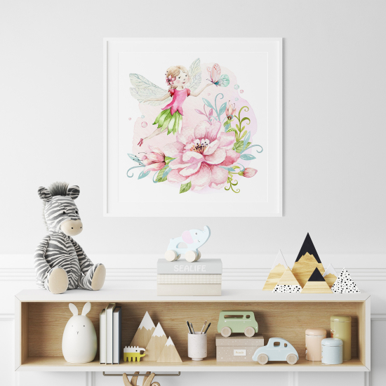 Póster para niños - Infantil - Hada flores