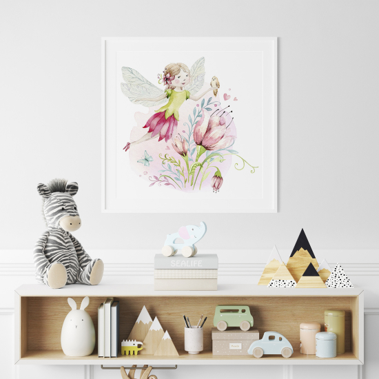Póster para niños - Infantil - Hada flores