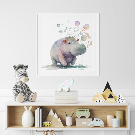 Póster para niños - Infantil - Hipopótamo