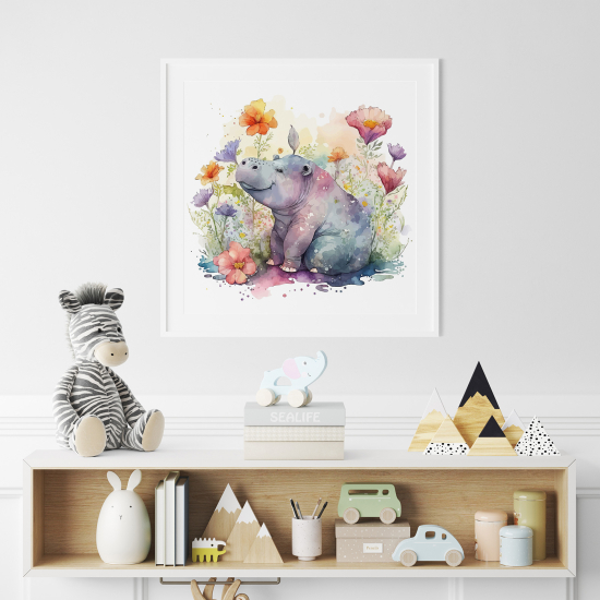 Póster para niños - Infantil - Hipopótamo