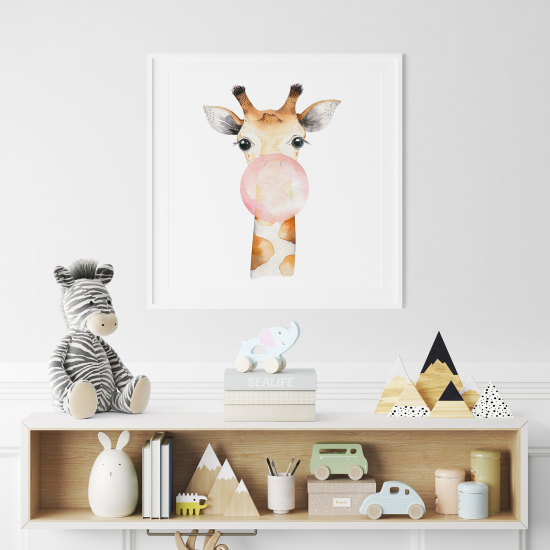 Póster para niños - Infantil - Jirafa burbuja