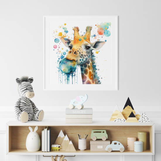 Póster para niños - Infantil - Jirafa colorida