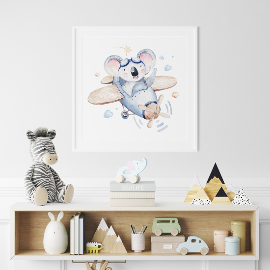Póster para niños - Infantil - Koala Avión