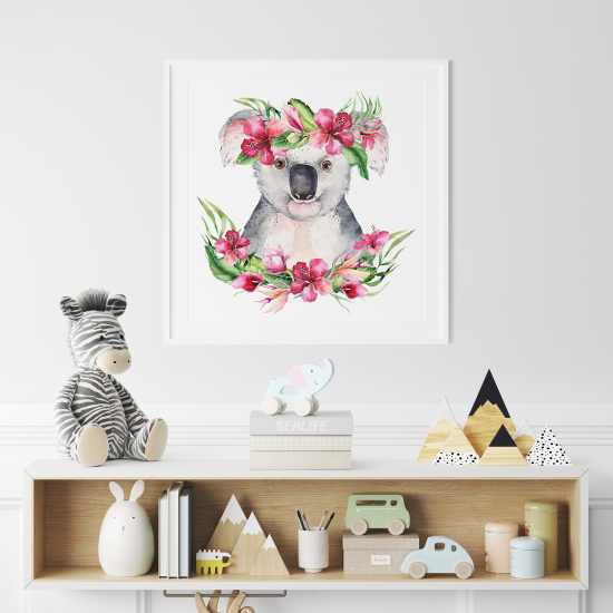 Póster para niños - Infantil - Koala flores