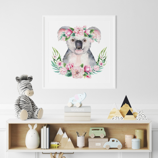 Póster para niños - Infantil - Koala flores