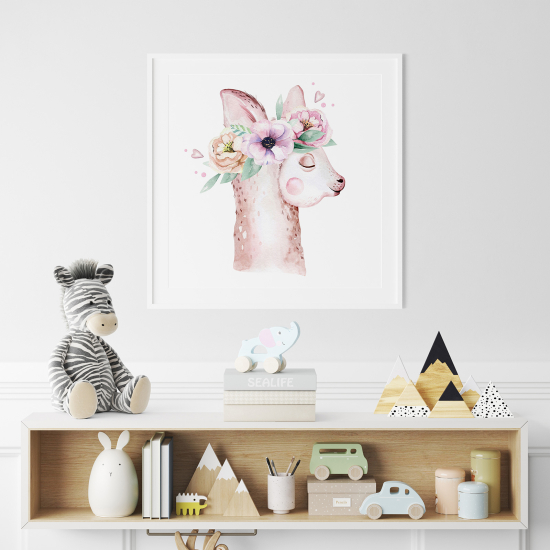 Póster para niños - Infantil - Lama flores