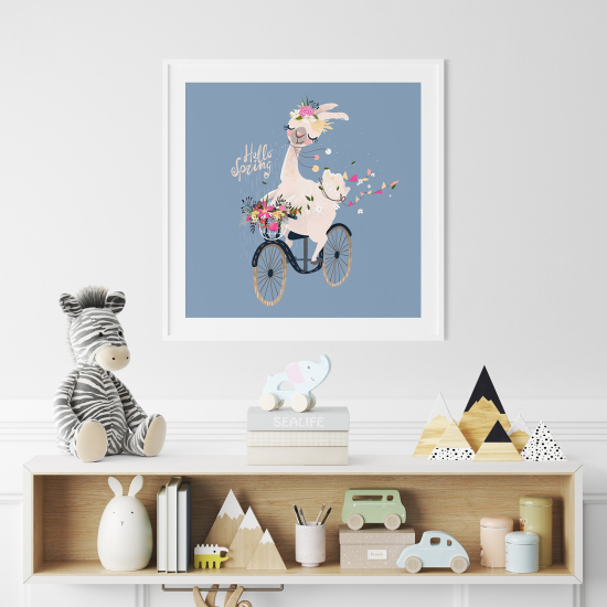 Póster para niños - Infantil - Lama Hola Primavera