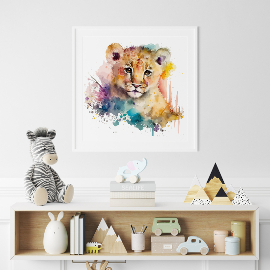 Póster para niños - Infantil - León colorido