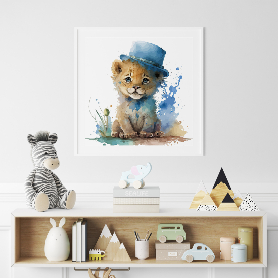 Póster para niños - Infantil - León Sombrero