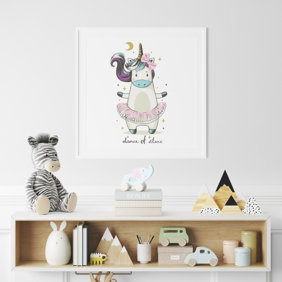 Póster para niños - Infantil - Licorne Danza de Estrellas