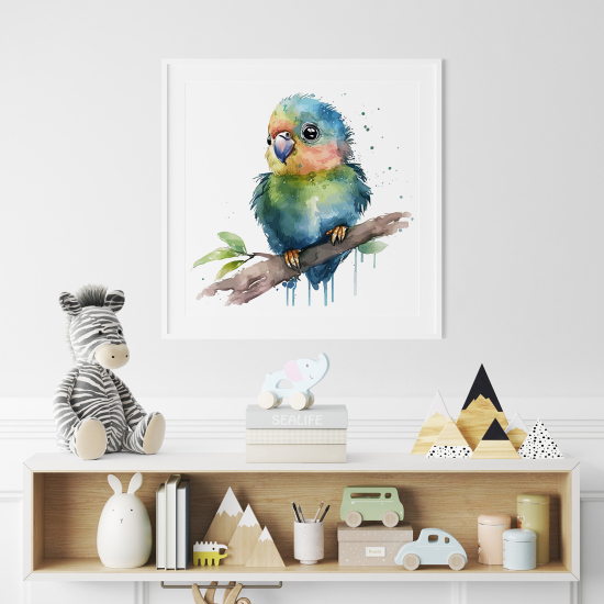 Póster para niños - Infantil - Loro colorido