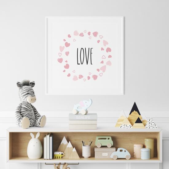 Póster para niños - Infantil - Love corazones