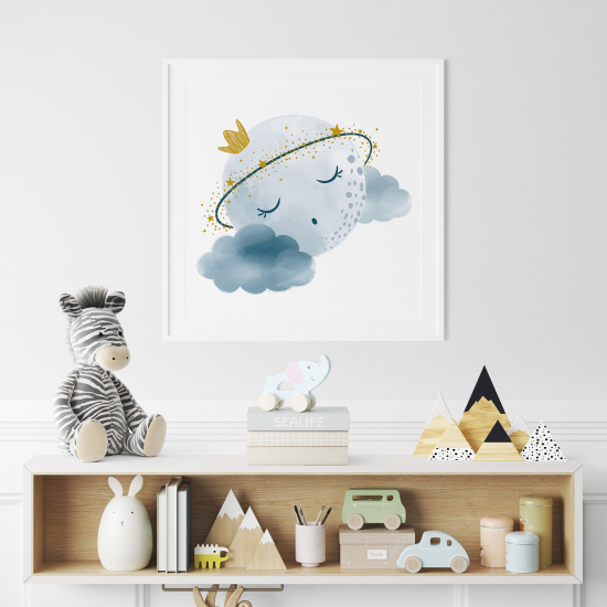 Póster para niños - Infantil - Luna Nube Estrellas