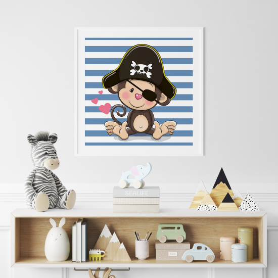 Póster para niños - Infantil - Mono Pirata