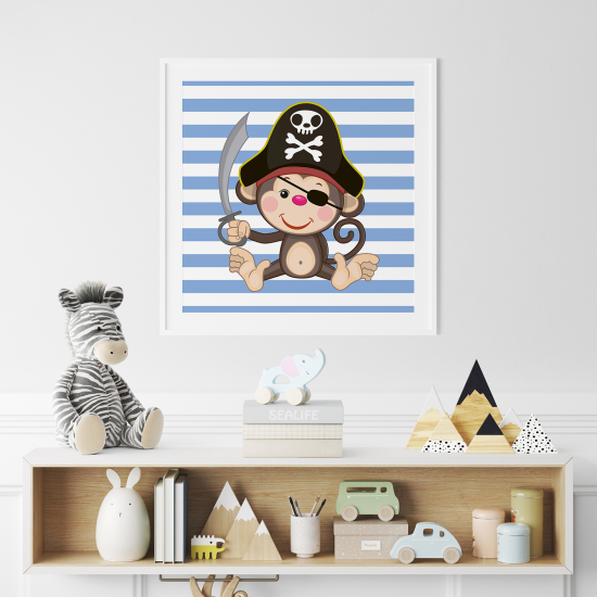 Póster para niños - Infantil - Mono pirata