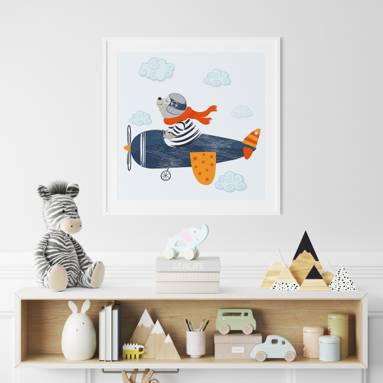 Póster para niños - Infantil - Osito aviador