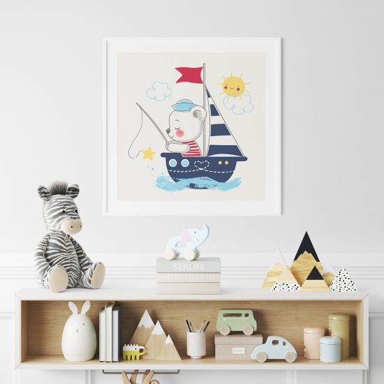 Póster para niños - Infantil - Osito Barco