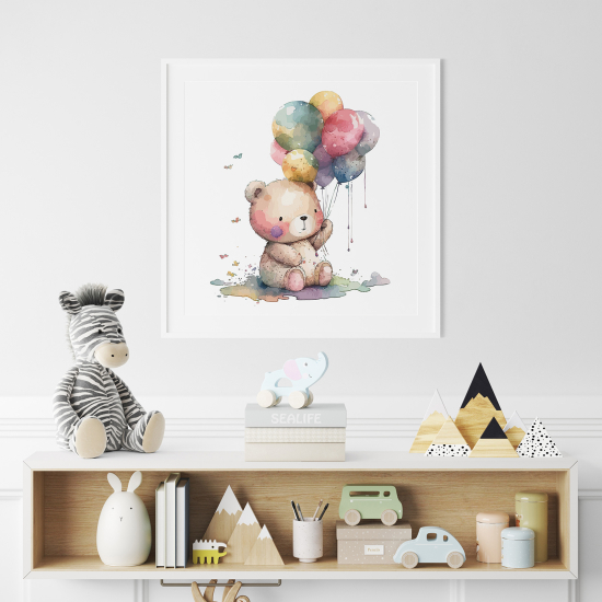 Póster para niños - Infantil - Osito Globos