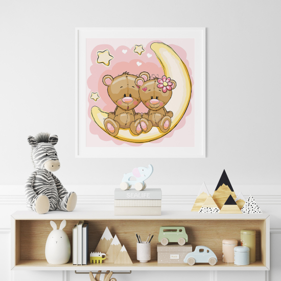 Póster para niños - Infantil - Ositos luna