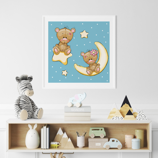 Póster para niños - Infantil - Ositos lunares