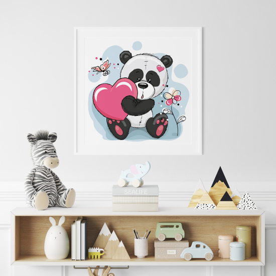 Póster para niños - Infantil - Panda corazón