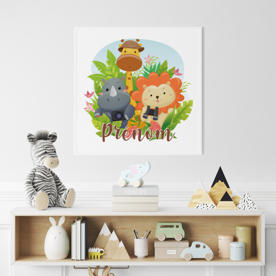 Póster para niños - Infantil personalizado - Animales de la jungla