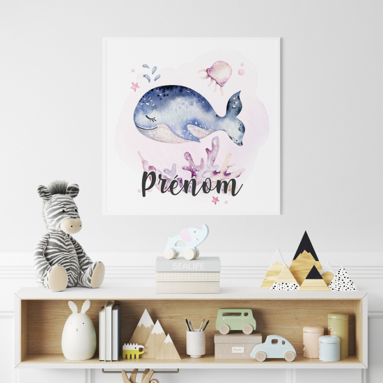 Póster para niños - Infantil personalizado - Ballena