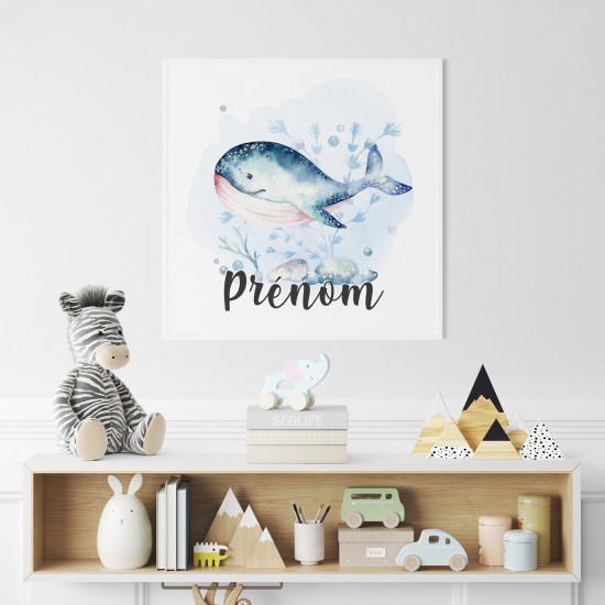 Póster para niños - Infantil personalizado - Ballena