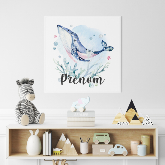 Póster para niños - Infantil personalizado - Ballena