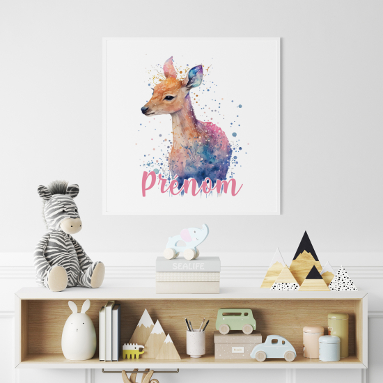 Póster para niños - Infantil personalizado - Cervatillo colorido