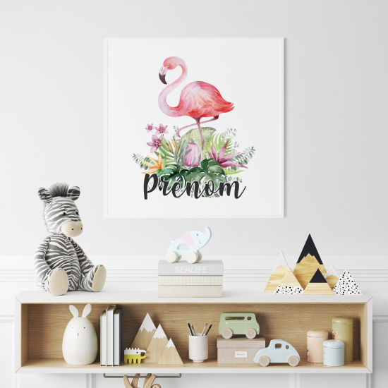 Póster para niños - Infantil personalizado - Flamenco Rosa