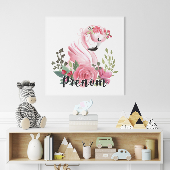 Póster para niños - Infantil personalizado - Flamenco Rosa