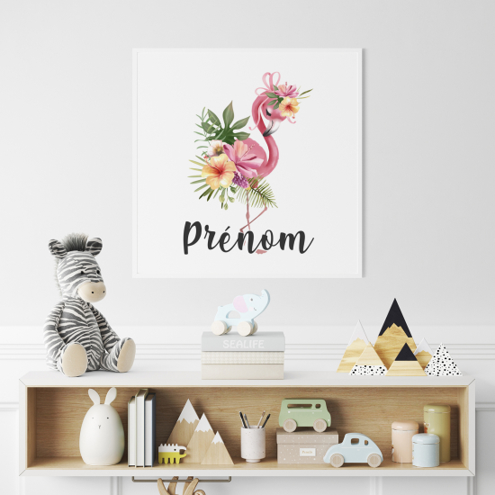 Póster para niños - Infantil personalizado - Flamenco Rosa