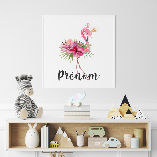 Póster para niños - Infantil personalizado - Flamenco Rosa