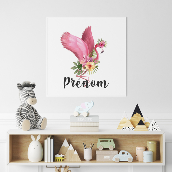 Póster para niños - Infantil personalizado - Flamenco Rosa