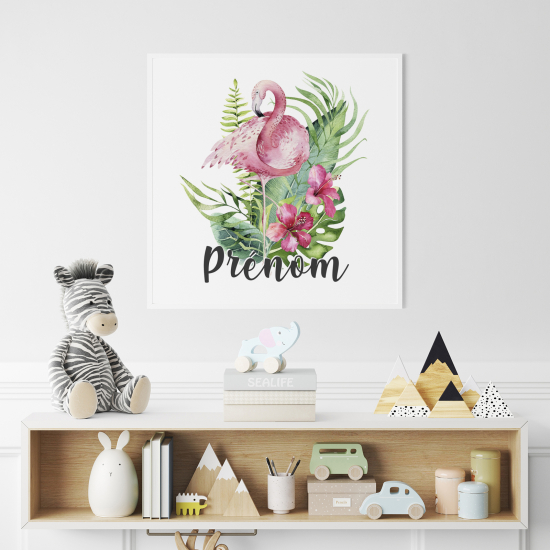 Póster para niños - Infantil personalizado - Flamenco Rosa
