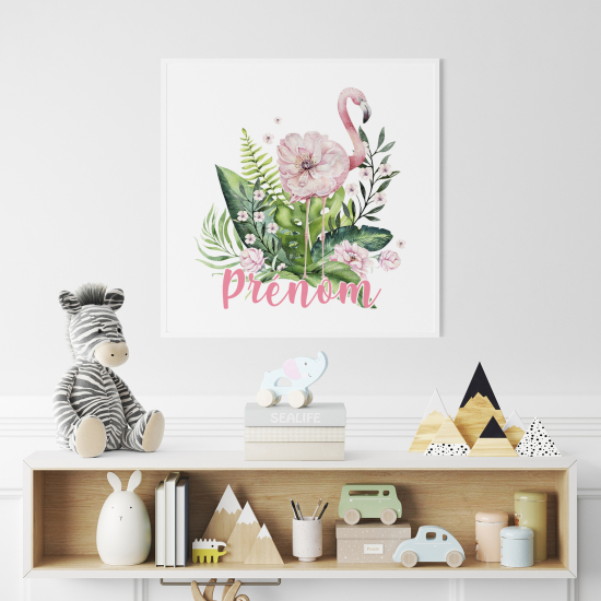 Póster para niños - Infantil personalizado - Flamenco Rosa
