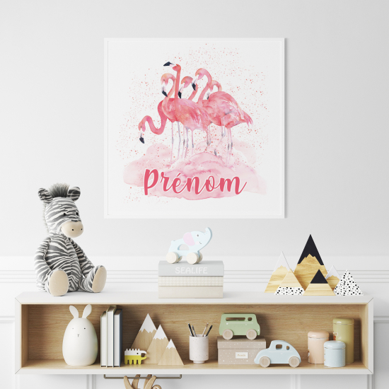 Póster para niños - Infantil personalizado - Flamencos Rosados