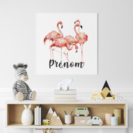 Póster para niños - Infantil personalizado - Flamencos Rosados