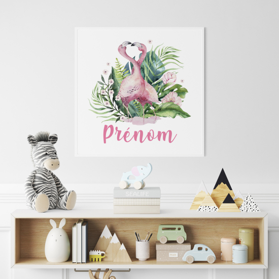 Póster para niños - Infantil personalizado - Flamencos Rosados