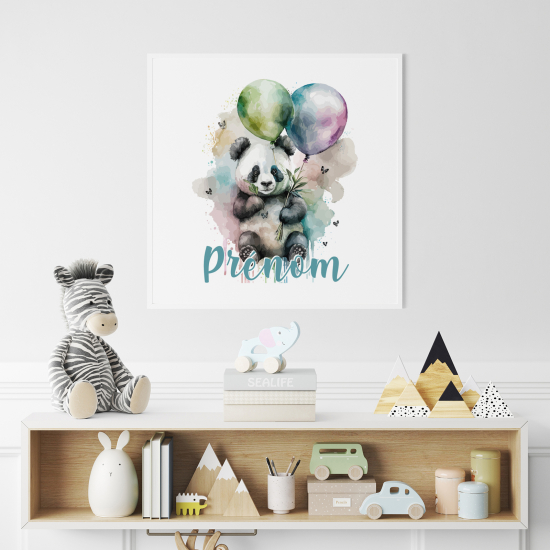 Póster para niños - Infantil personalizado - Globos de Panda
