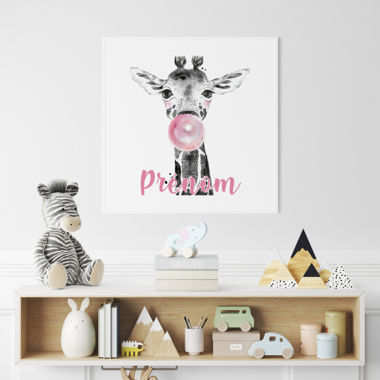 Póster para niños - Infantil personalizado - Jirafa Burbuja