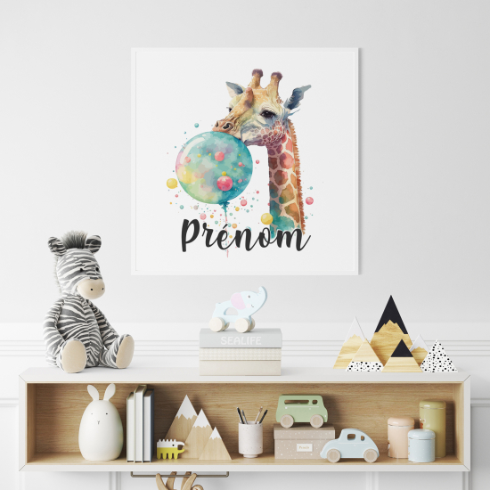 Póster para niños - Infantil personalizado - Jirafa burbuja