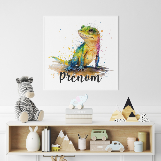Póster para niños - Infantil personalizado - Lagarto colorido