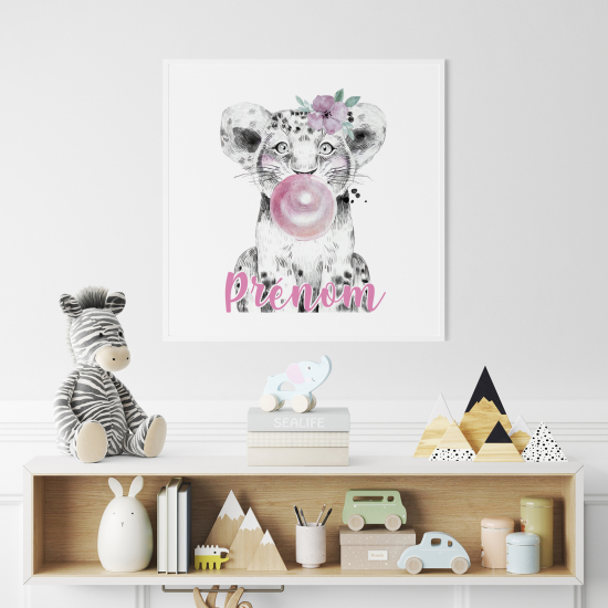 Póster para niños - Infantil personalizado - León Burbuja