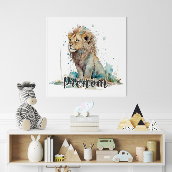 Póster para niños - Infantil personalizado - León colorido