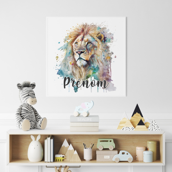 Póster para niños - Infantil personalizado - León colorido